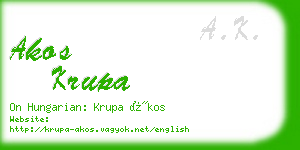 akos krupa business card